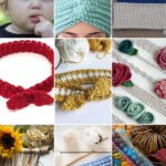 photo collage of crochet headband patterns