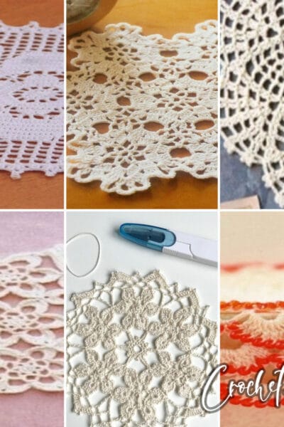 photo collage of japanese crochet doily patterns