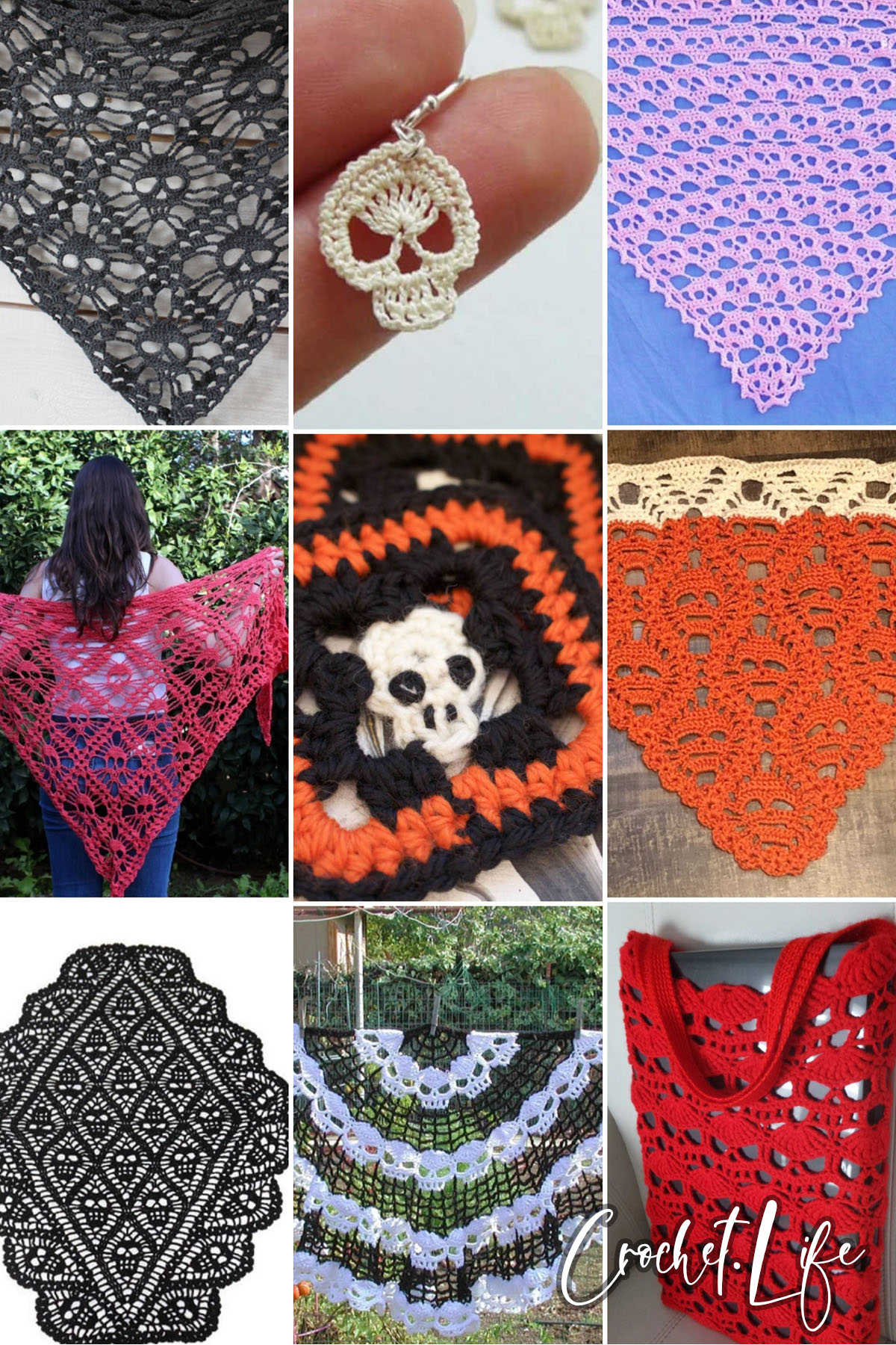 photo collage of crochet lost souls patterns 