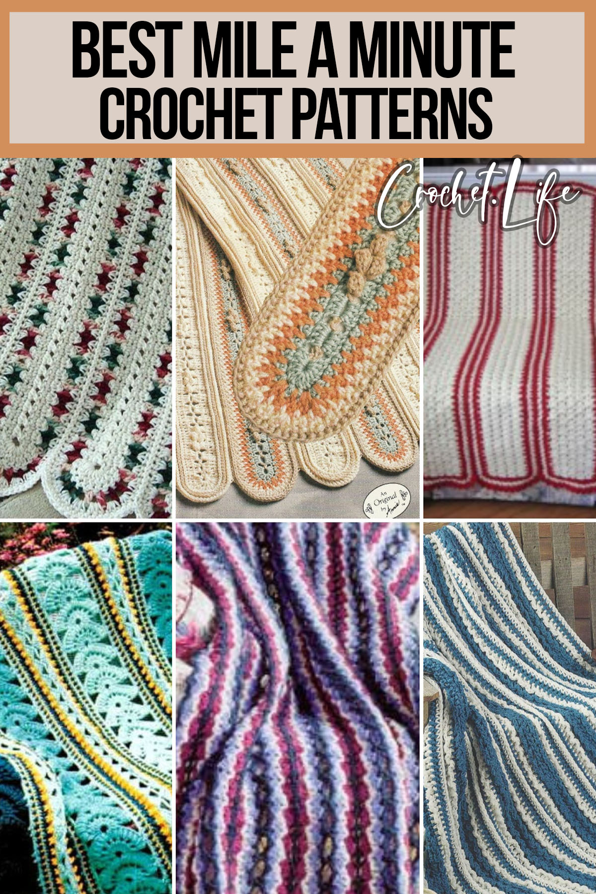photo collage of easy crochet patterns for beginners with text which reads best mile a minute crochet patterns