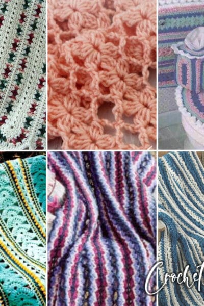 photo collage of mile a minute crochet patterns