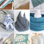 photo collage of more modern crochet patterns
