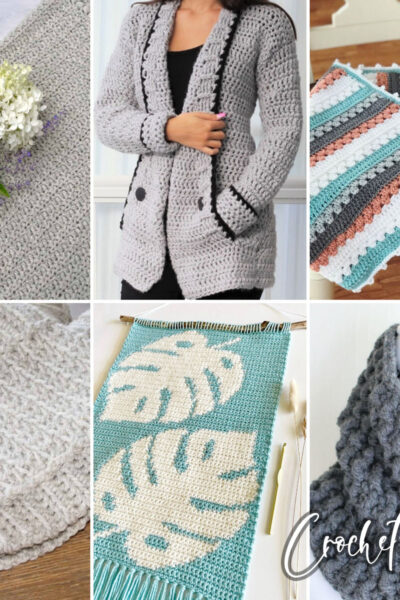 photo collage of modern crochet patterns