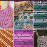 photo collage of crochet navajo patterns with text which reads best navajo diamond crochet patterns