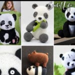 photo collage of patterns for crochet patterns with text which reads the best panda crochet patterns
