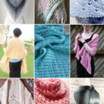 photo collage of crochet prayer shawl patterns