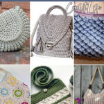 photo collage of crochet patterns for purses with text which reads the best purse crochet patterns