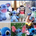 photo collage of lilo and stitch inspired stitch crochet patterns with text which reads the best stitch crochet patterns