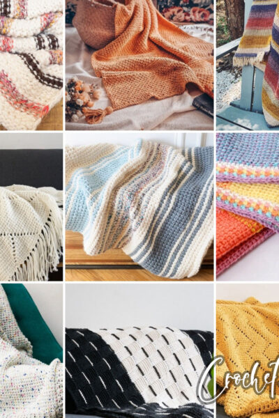 photo collage of tunisian crochet afghan patterns