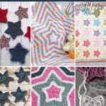 photo collage of star patterns for crochet with text which reads the best star crochet patterns