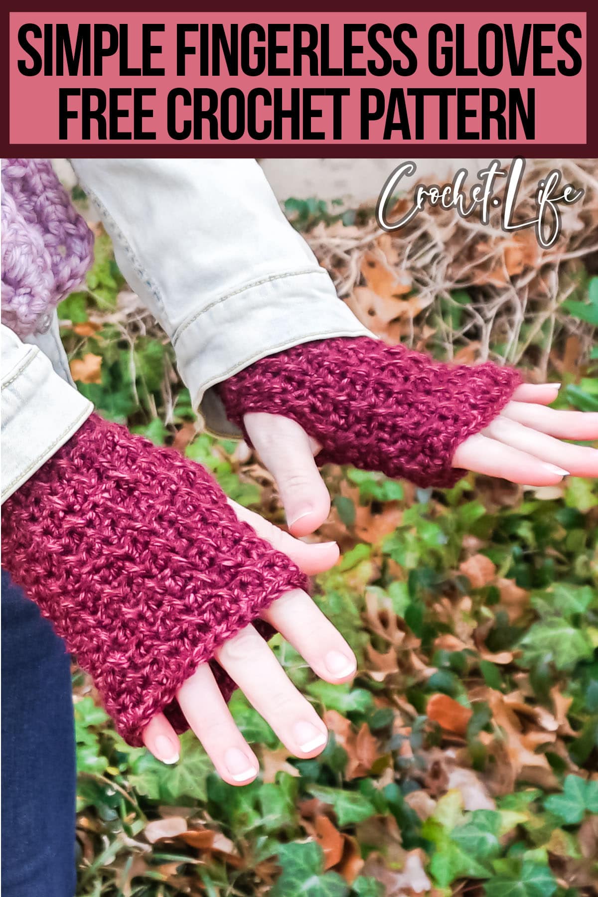 easy fingerless glove crochet pattern for free with text which reads simple fingerless gloves free crochet pattern 