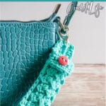 chapstick holder crochet pattern with text which reads chapstick cozy free crochet pattern