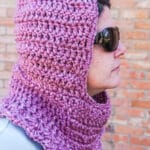ruffled hooded free cowl crochet pattern