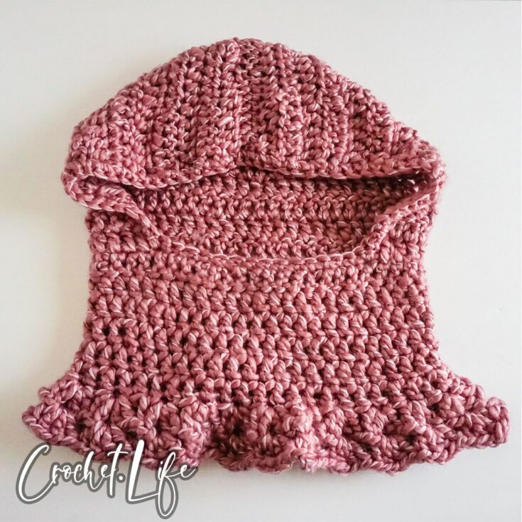 ruffled neck hooded cowl crochet pattern free