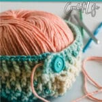 free crochet yarn bowl pattern with text which reads yarn bowl free crochet pattern