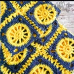 granny square blanket crochet pattern with text which reads granny square throw free crochet pattern