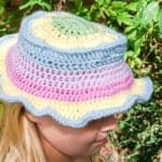 bucket style hat crochet pattern for children sizes